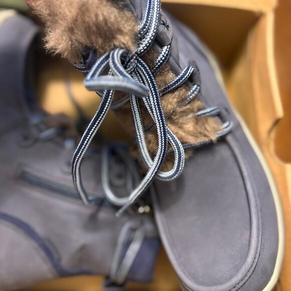 Jambu Denali Waterproof Boots 8 Blue NWT Faux Fur Ankle Booties Snow Winter Lace - Picture 6 of 8